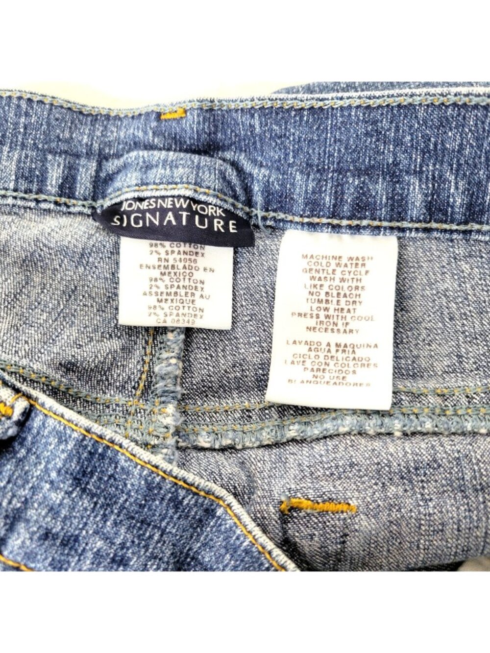 Jones New York Signature Womens Size 10 Straight-Leg Blue Denim Jeans - Picture 3 of 6